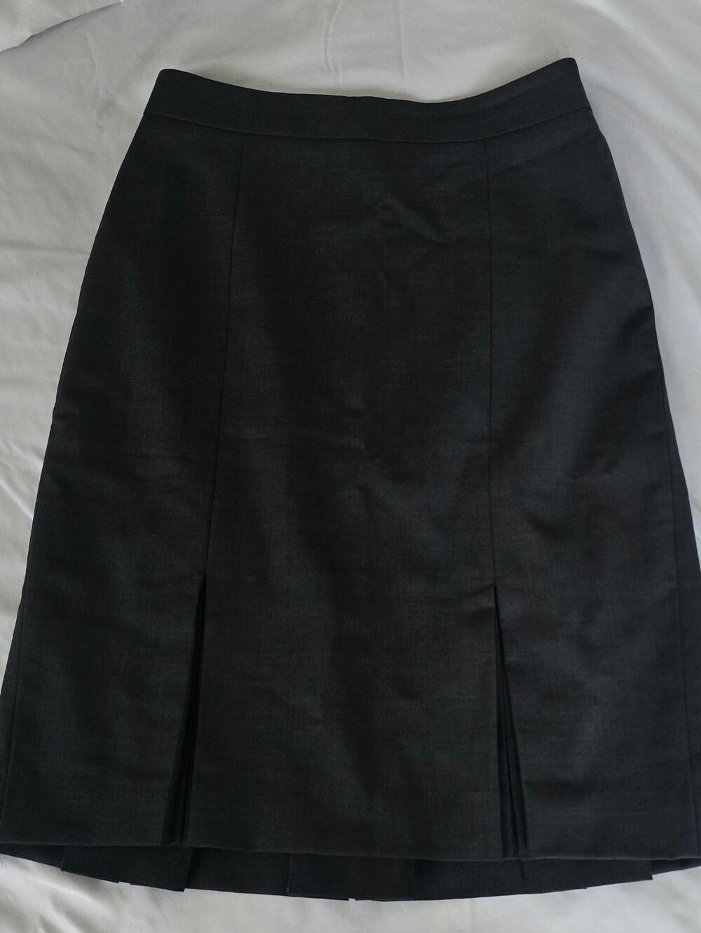 Ann Taylor Grey Ponte Pencil Skirt with Front and Back Slits
